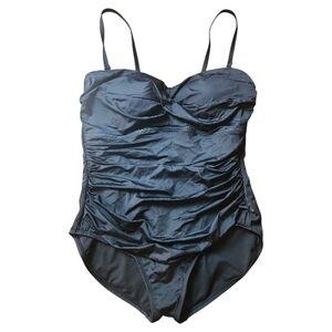 MIRACLE BRANDS | Embrace Your Curves Solid Black Women's One Piece Swimsuit | 1X